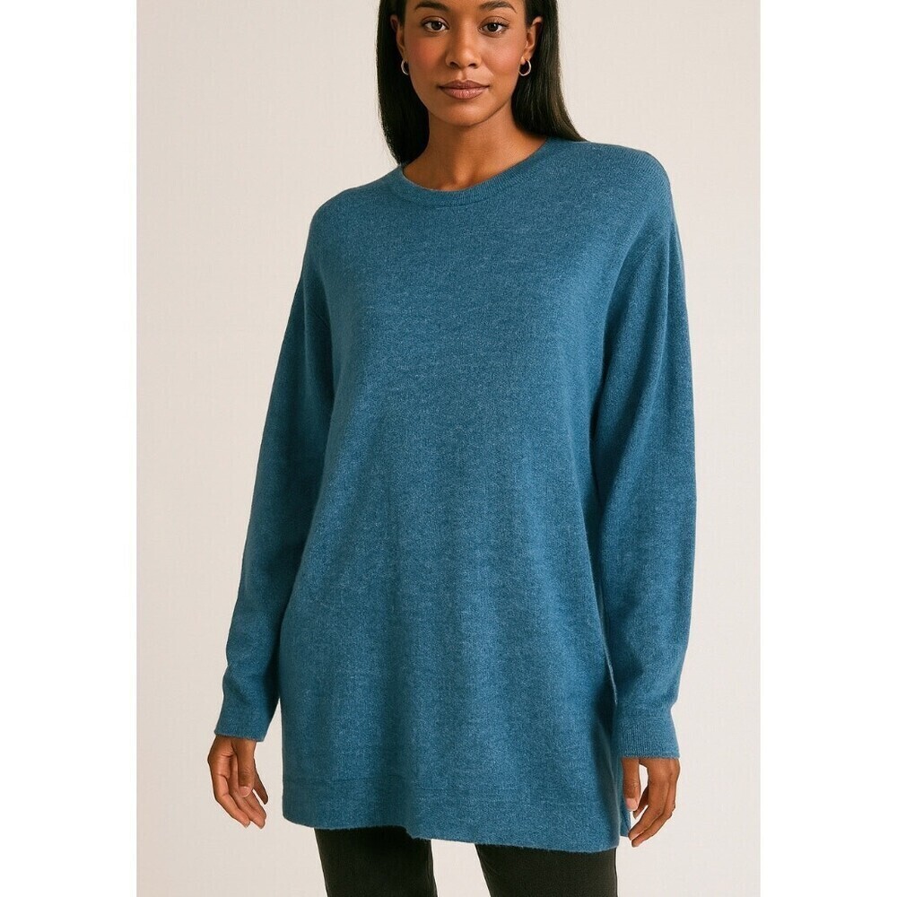 J. Jill sweater wool alpaca blend soft jumper boxy front pockets crew neck SZ SM